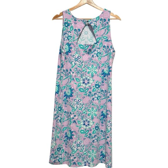 Talbots Effortless Womens Sz L Purple Floral Performance Stretch Dress Golf - Picture 3 of 9